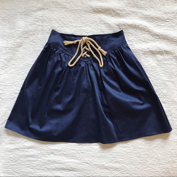 Navy Corset Nautical Style Circle Skirt - Picture 1 of 5